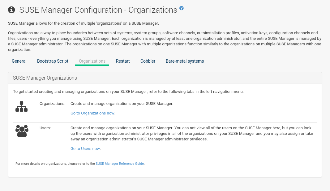 admin configuration organization