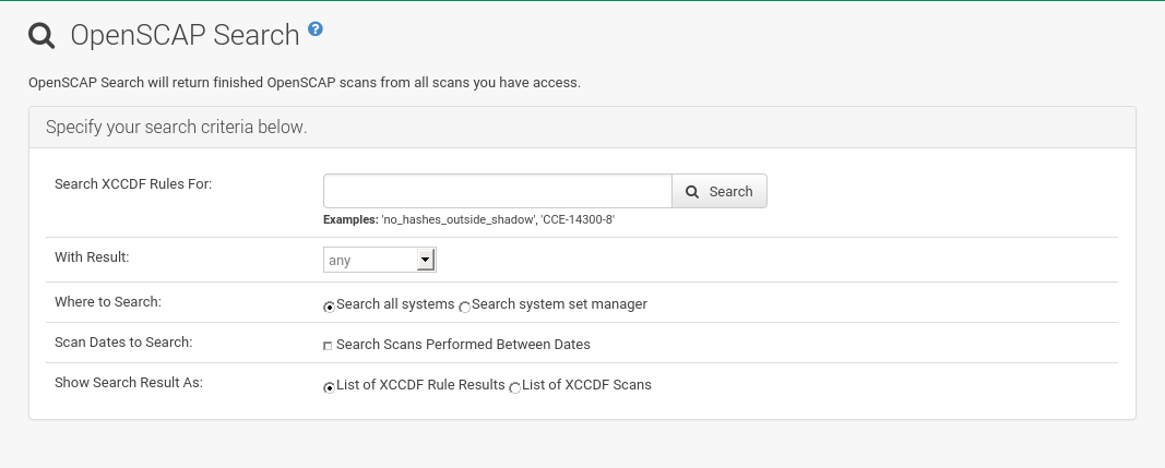 audit openscap advanced search