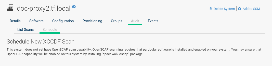 audit openscap schedule scan